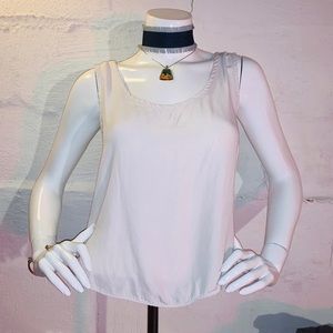 👑 SEXY CASUAL WHITE FLOWY TANK TOP — SIZE SMALL